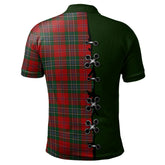 MacLean Tartan Polo Shirt - Lion Rampant And Celtic Thistle Style